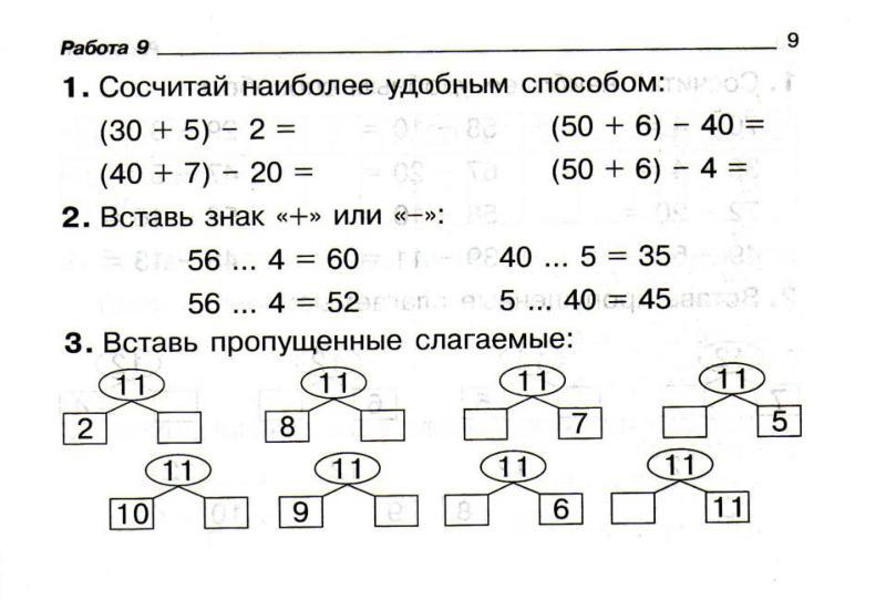 Примеры и задачи 2 класс 2 четверть