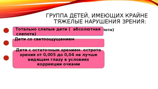 Схема игровой зоны для детей с нарушением зрения в условиях группы доу