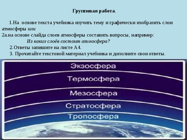 Пользуясь рисунком 106 и текстом учебника дайте характеристику основных слоев атмосферы и укажите