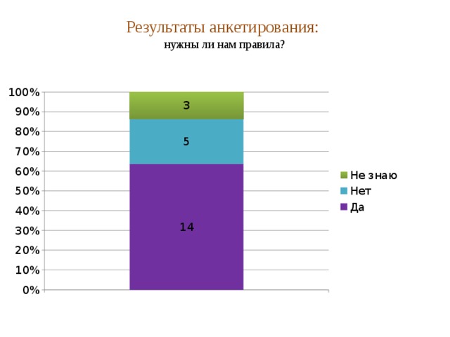 Результаты анкетирования:   нужны ли нам правила?