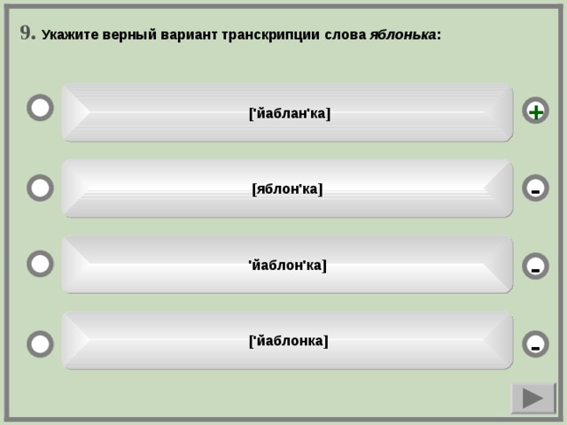 В каком варианте верно указана