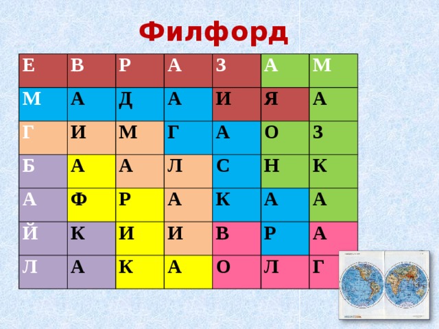 Филфорд Е М В Р Г А И Д А Б А З М А А А И Г А Ф Й А Я М К Р Л Л О А С А И А З К К И Н К А В А Р А О А Л Г 