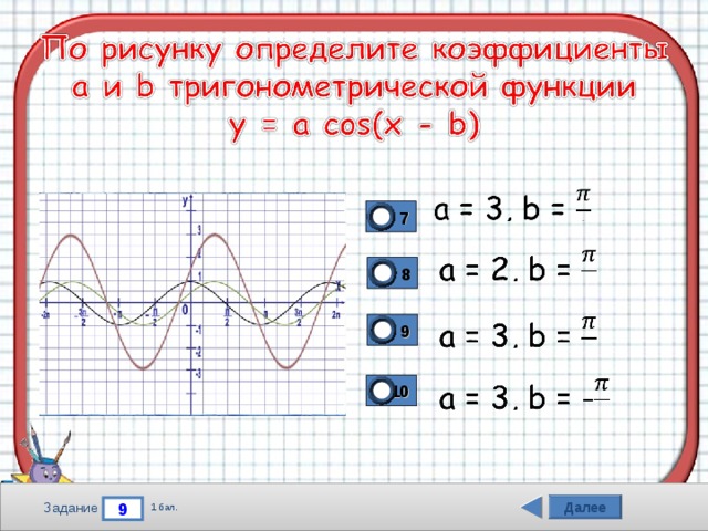 7 8 9 10 Далее 9 Задание 1 бал. 