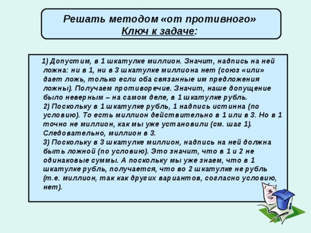 Олимпиадные задачи по геометрии решаемые методом от противного.