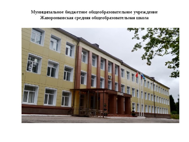 Муниципальное бюджетное общеобразовательное учреждение  Жаворонковская средняя общеобразовательная школа 
