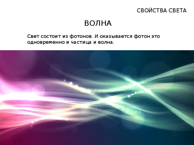 Свет это волна