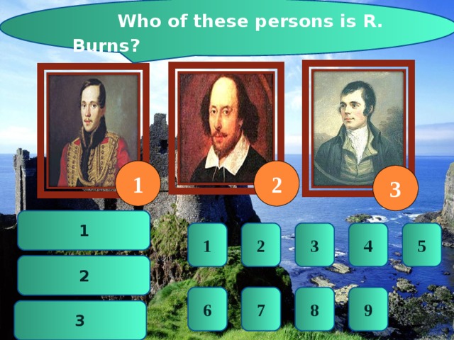  Who of these persons is R. Burns? 2 1 3 1 4 3 2 1 5 2 6 7 8 9 3  
