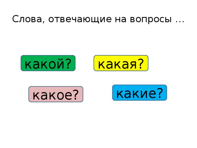 Какие слова отвечают на вопрос какой какая какое какие презентация 1 класс