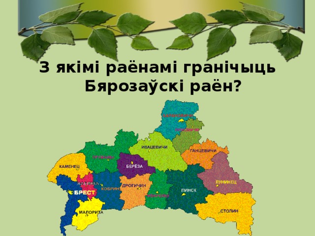 З якімі раёнамі гранічыць Бярозаўскі раён? 