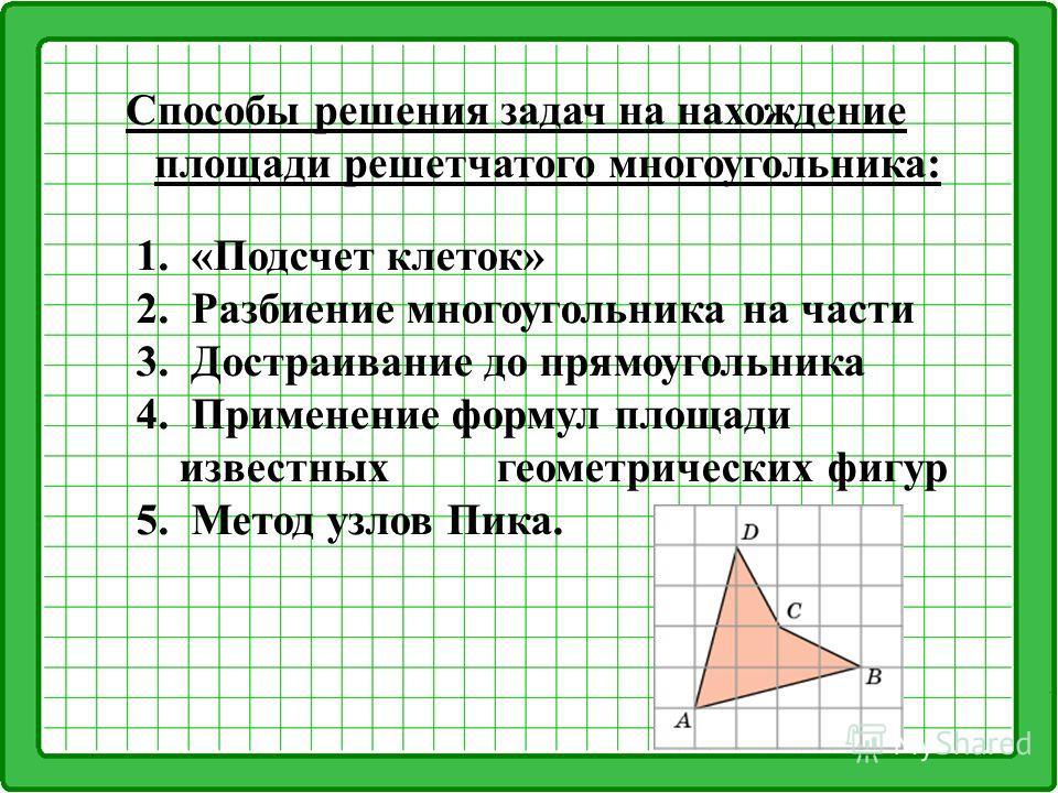 Способы площадей. Способы нахождения площадей многоугольников. Площадь многоугольника. Площадь многоугольника задачи. Задача на нахождение площади многоугольника.