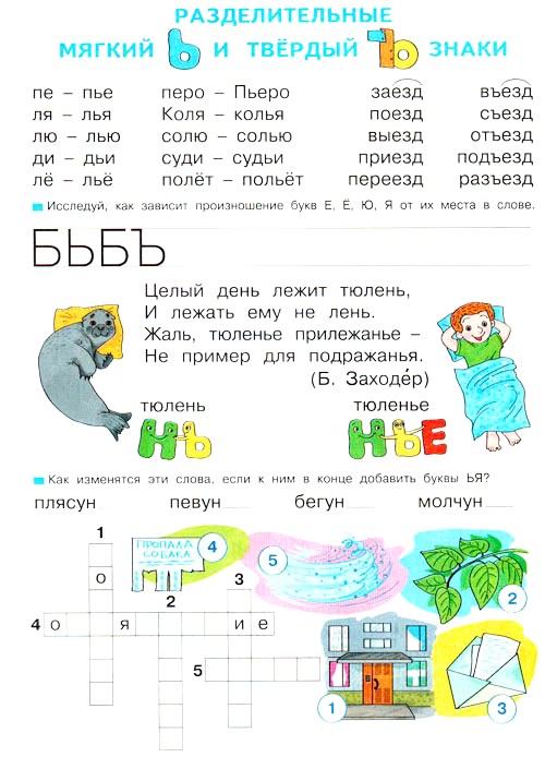 Буквы ь и ъ обучение грамоте 1 класс школа россии презентация