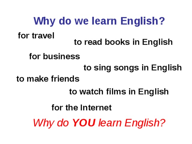 Why do we learn english презентация