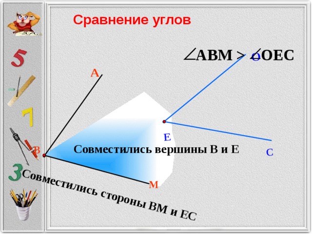 Образцы видов углов