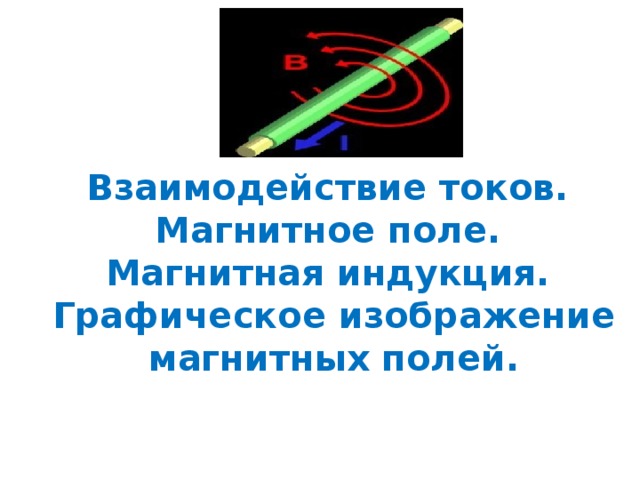 Взаимодействие токов.  Магнитное поле.  Магнитная индукция.  Графическое изображение магнитных полей. 