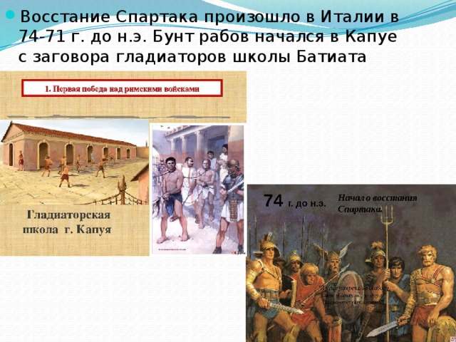 История 5 кл презентация восстание спартака