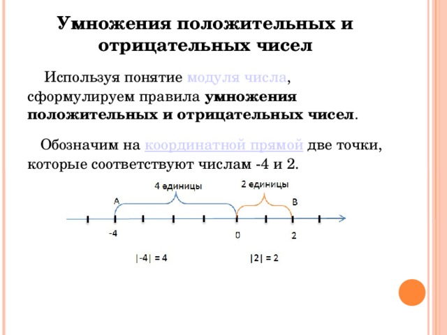 Умножение положительных