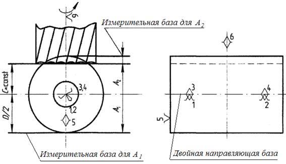 Направляющая база. Двойная направляющая база на чертеже. Двойная направляющая база схема. Двойные направляющие базы.