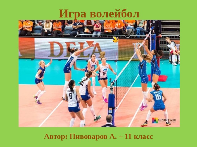 Игра волейбол Автор: Пивоваров А. – 11 класс 