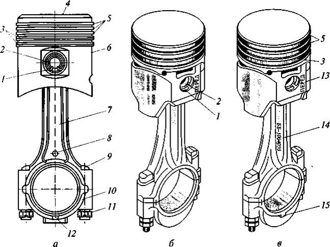 Какой порядок сборки поршня с шатуном