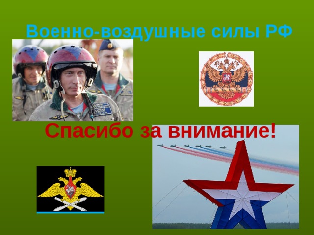 Военно-воздушные силы РФ Спасибо за внимание! 
