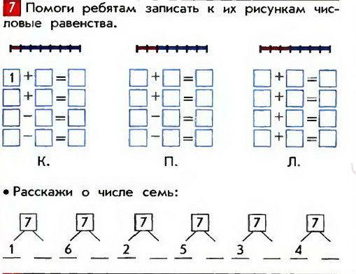 Разбор цифры 4 дни. Разбор числа 7. Схема разбора числа. Схема разбора числа по математике. Разобрать число по схеме.