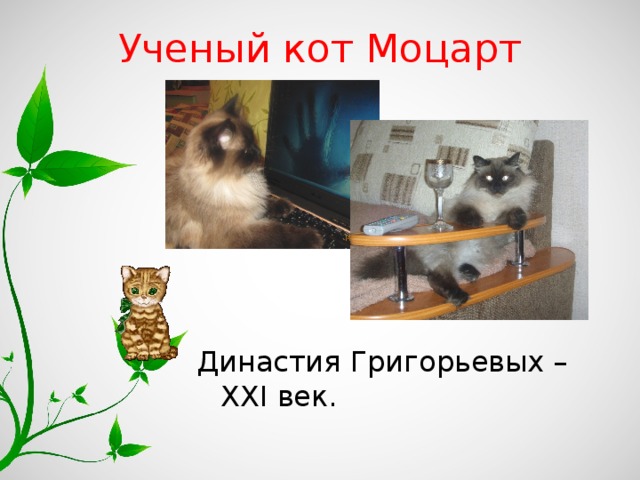 Ученый кот Моцарт Династия Григорьевых – XXI век. 