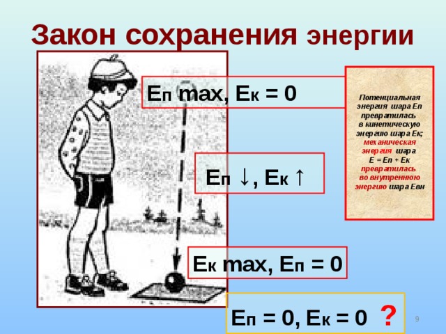 Закон сохранения механической энергии презентация