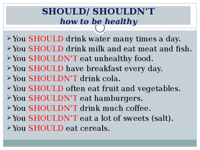 What you should eat 