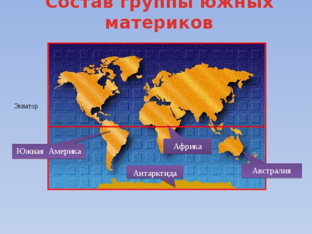 Материки ответ. Южные материки. География Южные материки. Антарктида Африка Австралия Америка. Особенности материков.