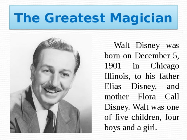 Walt disney was born in 1901