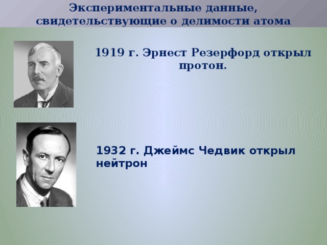 История атома 1919. История атома 1919 год.