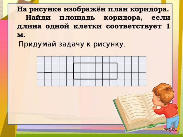 На рисунке 3 изображен план. Найдите площадь коридора. Как найти площадь коридора. Найди площадь игровой площадки если длина 1 клетки соответствует 1 м. Площадь игровой площадки если длина 1 клетки соответствует 1 метр.