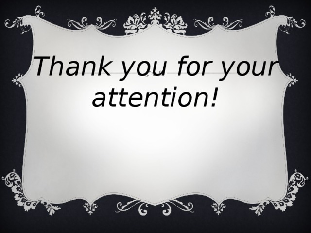 Thank you for your attention! 