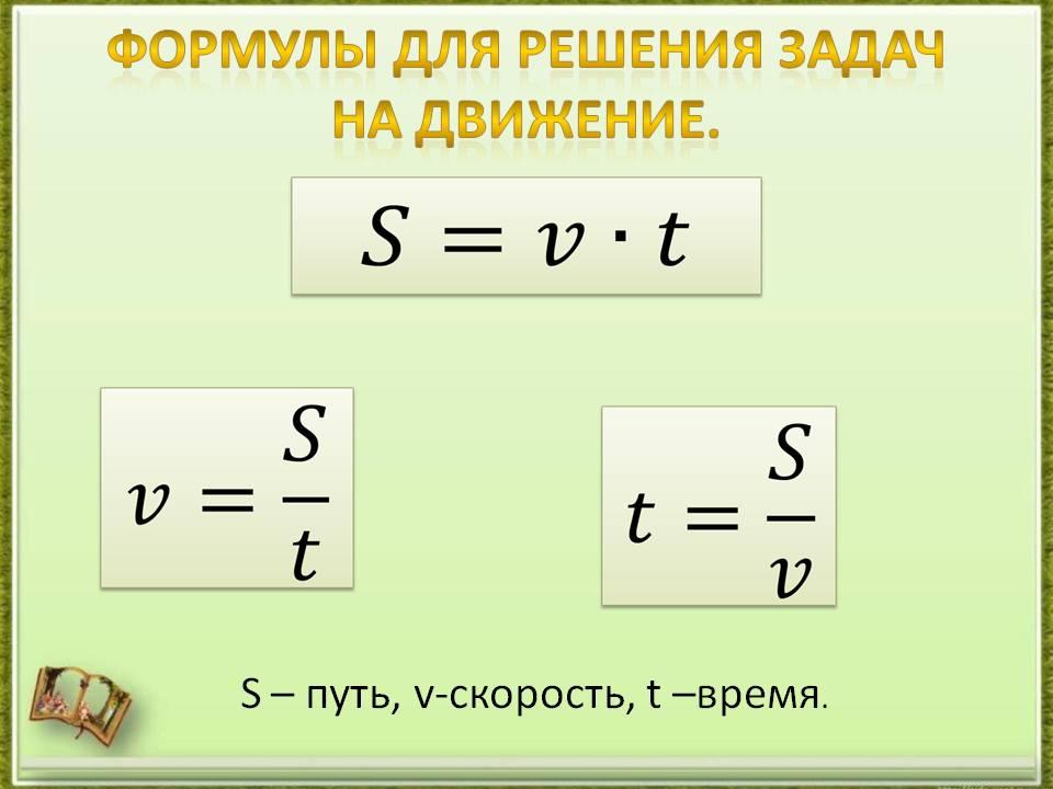 Задачи на движение 4 класс формулы и схемы