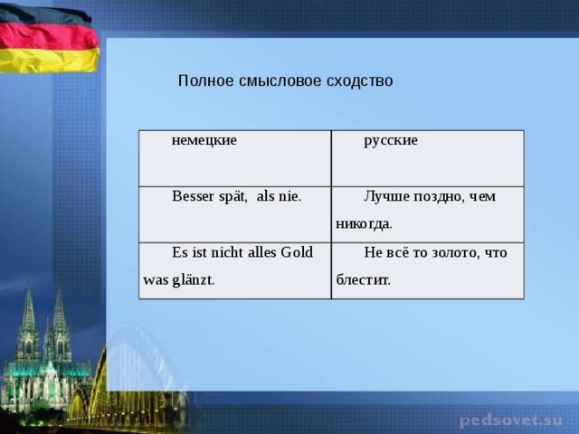 Сравнительная характеристика немецкой и русской кухни