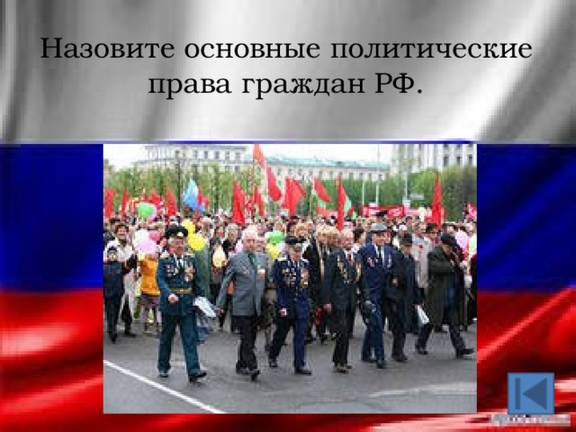 Назовите основные политические права граждан РФ.   