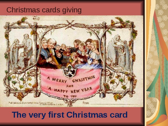 Christmas cards giving The very first Christmas card 