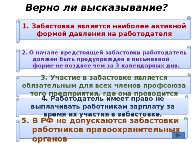 Реализация права работников на забастовку презентация