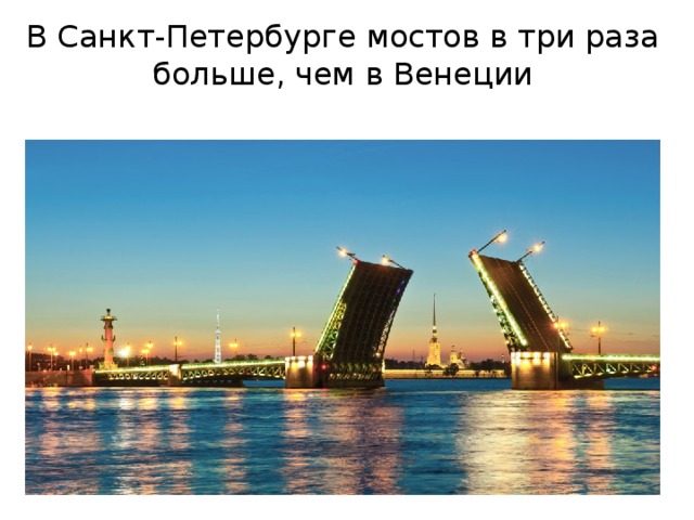 В Санкт-Петербурге мостов в три раза больше, чем в Венеции 
