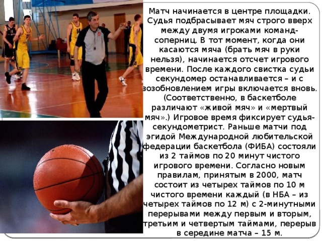 правила баскетбола время игры