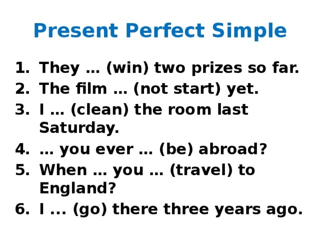 Посмотрите на картинку и составьте предложения в present perfect simple lesson not start yet