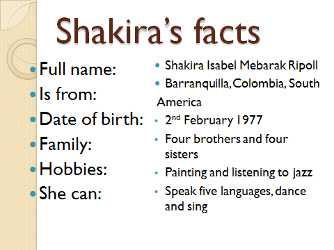 Fact many. Famous people 5 класс Spotlight. Famous people Spotlight 5 презентация. Fact file о знаменитом. Shakira facts Full name.