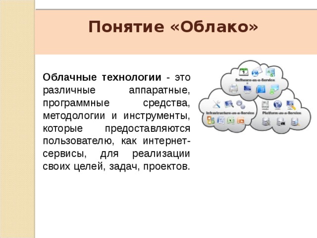 Проект на тему облачные технологии