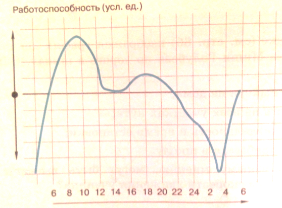 Пользуясь диаграммой работоспособности в течение недели отметьте истинные высказывания