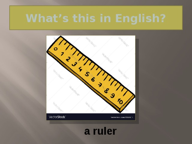 What’s this in English? a ruler 