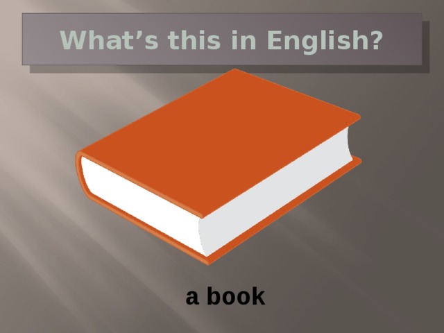 What’s this in English? a book 