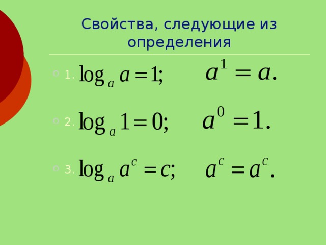 Свойства, следующие из определения 1. 2. 3. 