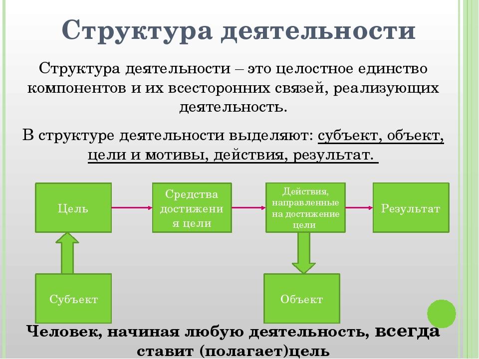 Структурная схема деятельности