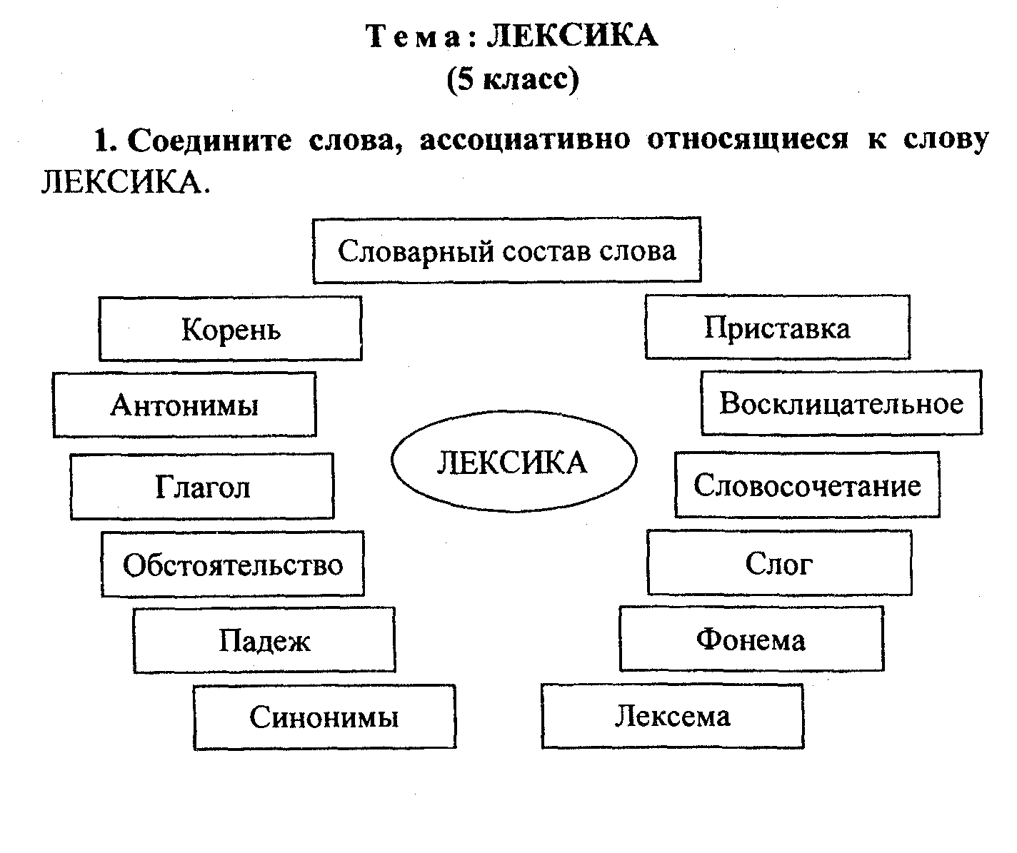 Тема лексикология 5 класс