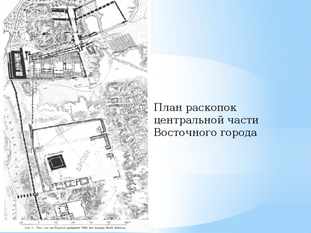 План раскопок центральной части Восточного города 